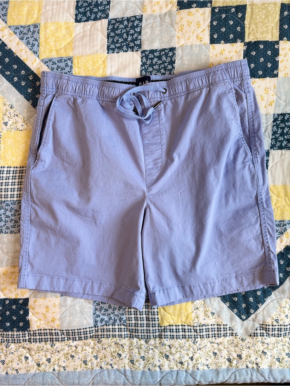 GAP Light Blue Drawstring Casual Shorts Flat Front Spring Summer Vacation Casual